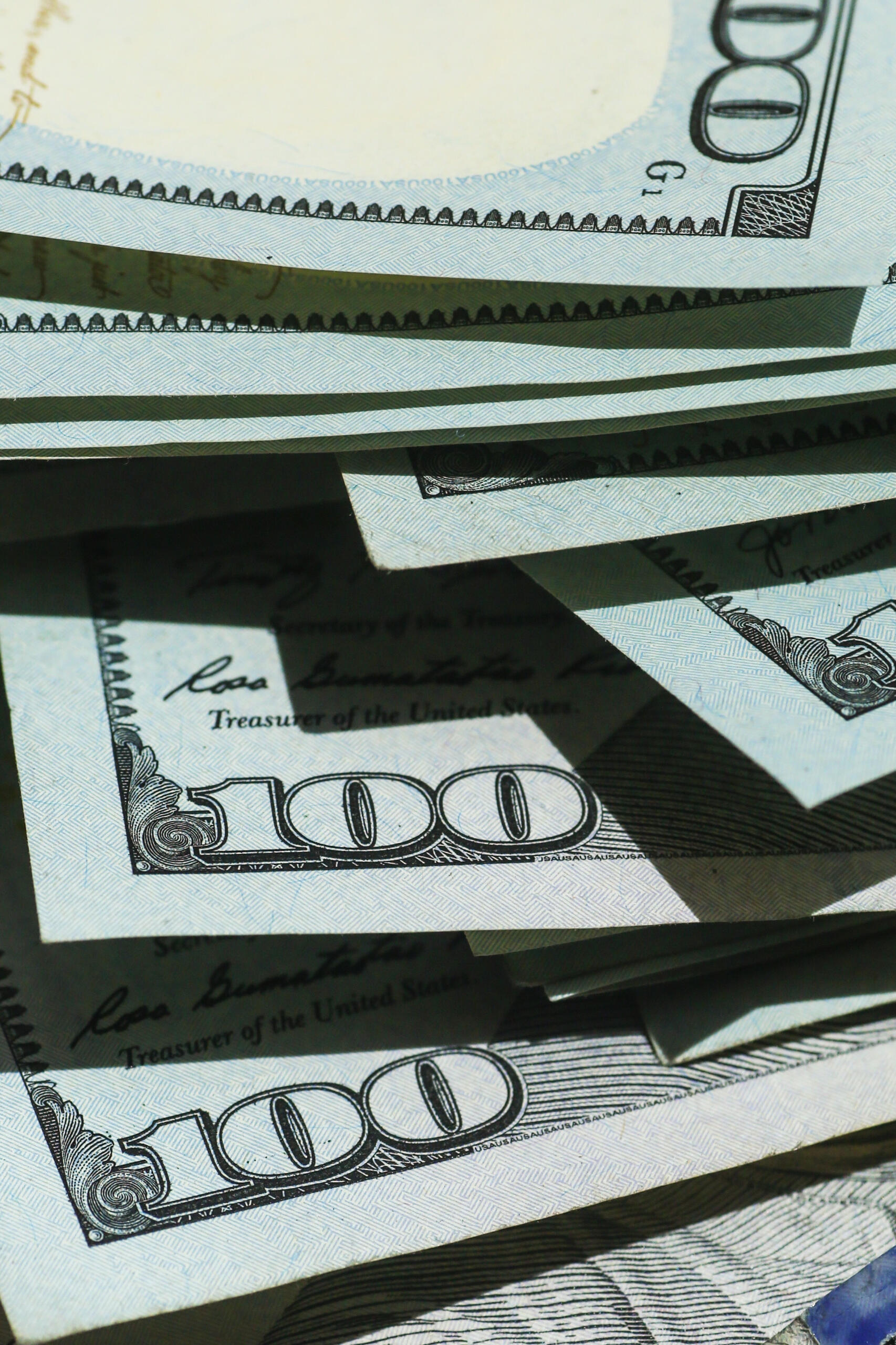 Close up of Dollar bills